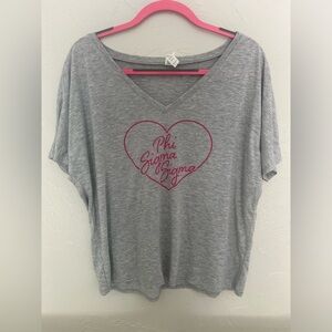 PHI SIGMA SIGMA heart gray and pink T-shirt sorority